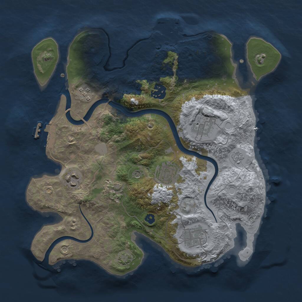 Rust Map: Procedural Map, Size: 3000, Seed: 1006996569, 13 Monuments