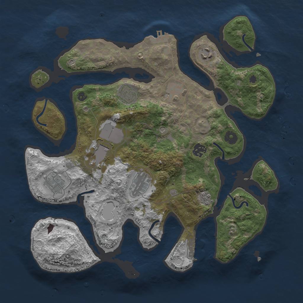 Rust Map: Procedural Map, Size: 3500, Seed: 17392, 19 Monuments