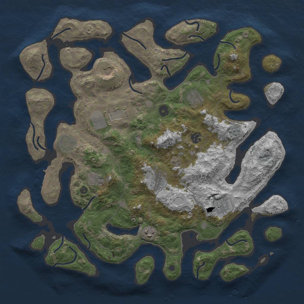 Rust Map: Procedural Map, Size: 4250, Seed: 128, 20 Monuments