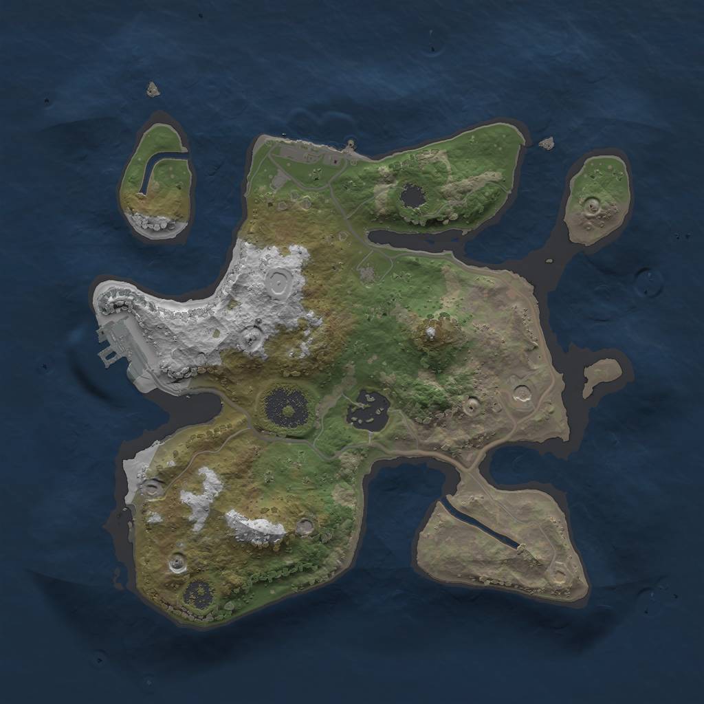 Rust Map: Procedural Map, Size: 2500, Seed: 164, 12 Monuments