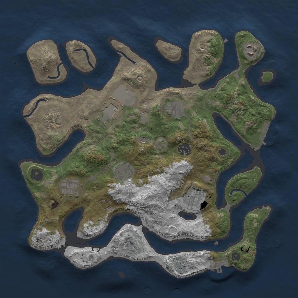 Rust Map: Procedural Map, Size: 3500, Seed: 18876, 20 Monuments