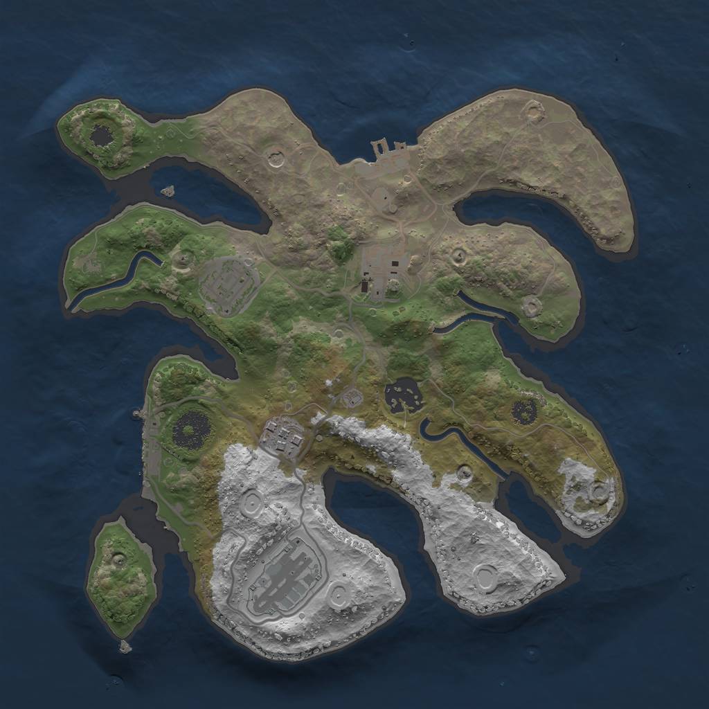 Rust Map: Procedural Map, Size: 2800, Seed: 107224, 16 Monuments