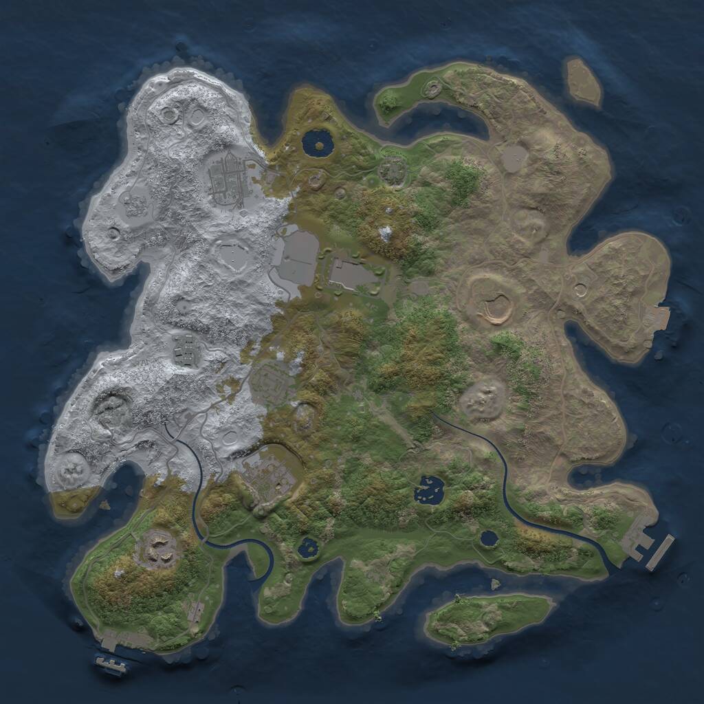 Rust Map: Procedural Map, Size: 3500, Seed: 170776475, 14 Monuments