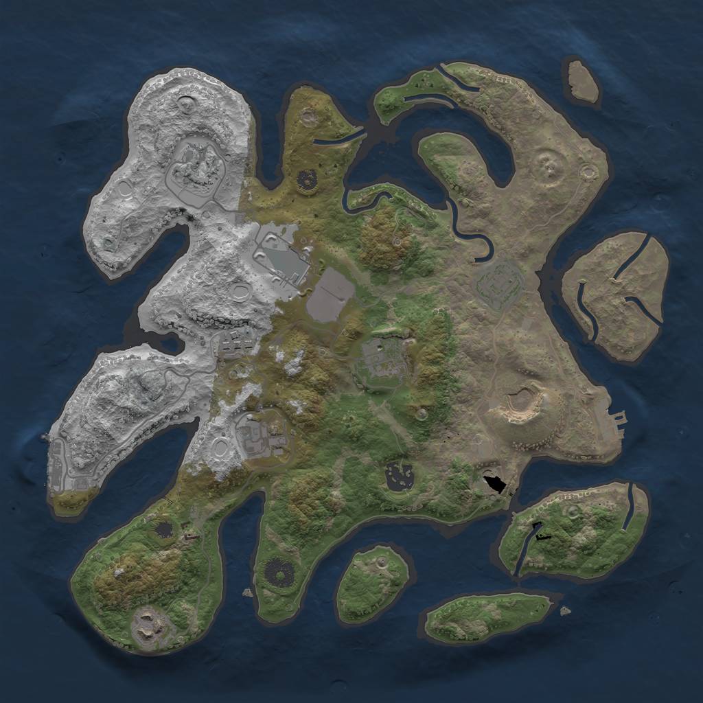 Rust Map: Procedural Map, Size: 3500, Seed: 170776475, 20 Monuments