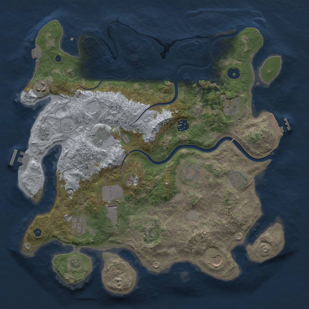 Rust Map: Procedural Map, Size: 3850, Seed: 16787, 17 Monuments
