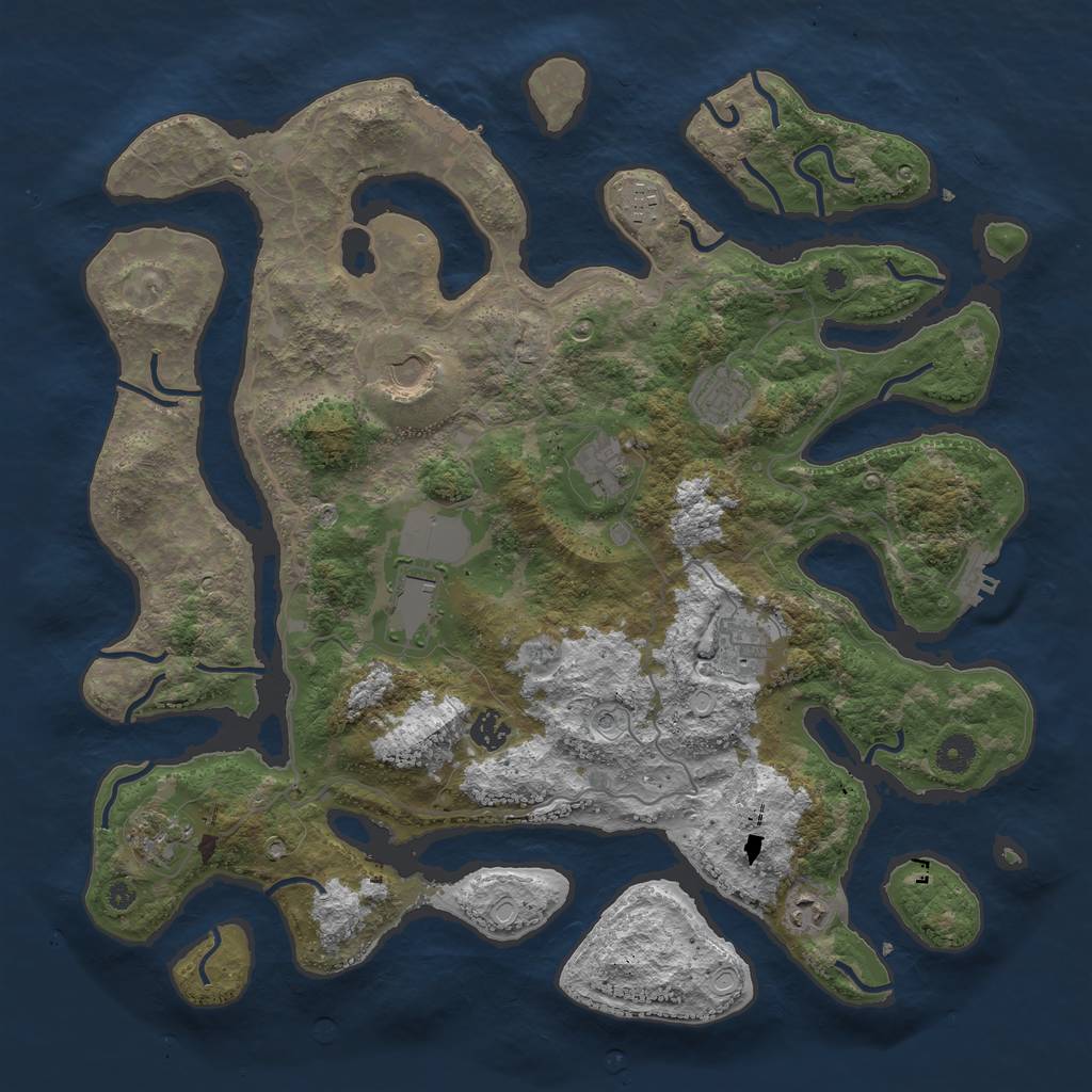 Rust Map: Procedural Map, Size: 4200, Seed: 81106, 20 Monuments