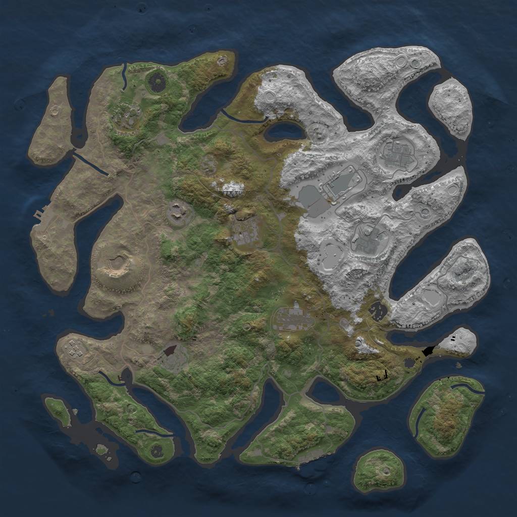 Rust Map: Procedural Map, Size: 4250, Seed: 656729998, 22 Monuments