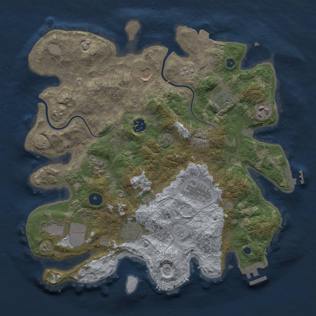 Rust Map: Procedural Map, Size: 3600, Seed: 1577656094, 15 Monuments