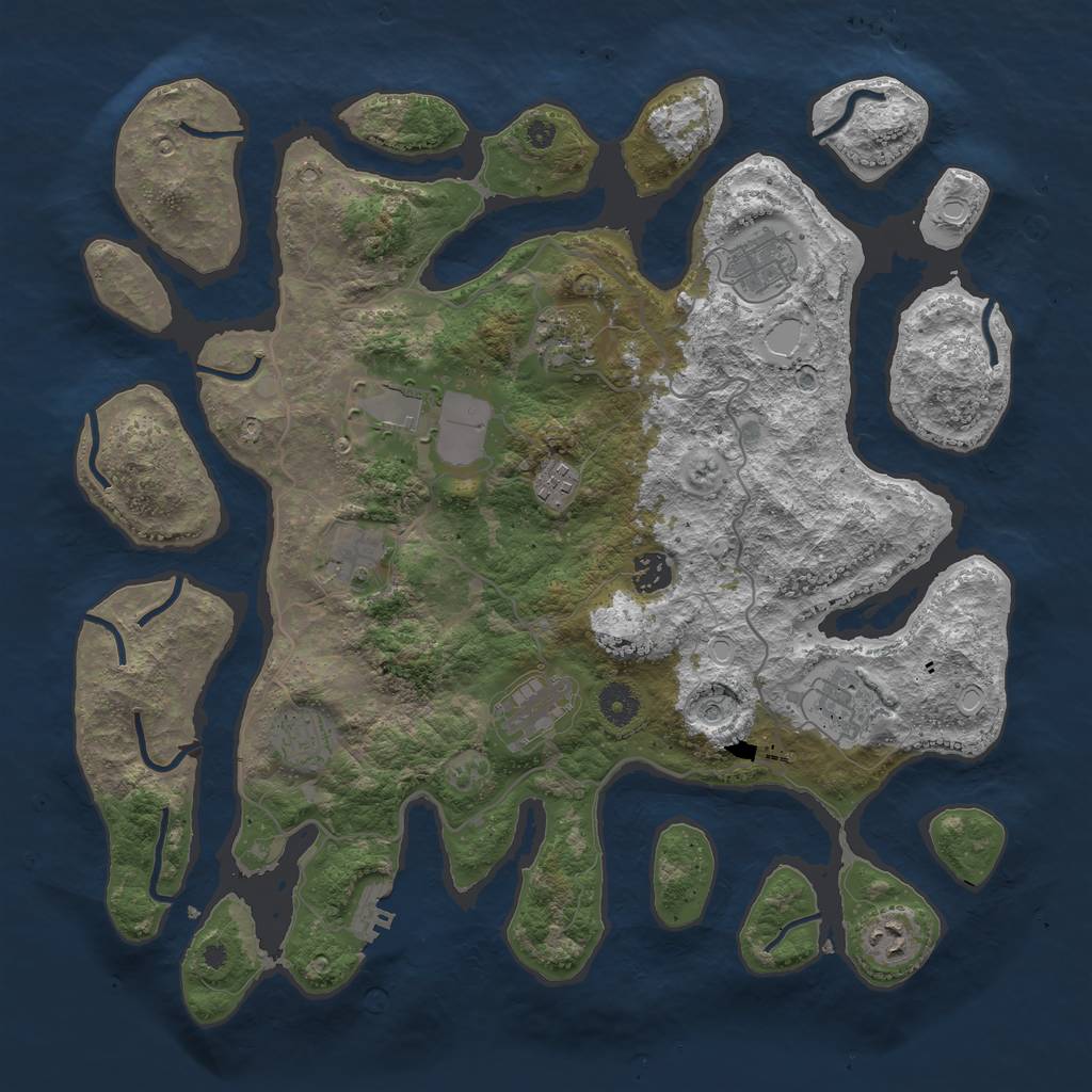 Rust Map: Procedural Map, Size: 4000, Seed: 16187143, 20 Monuments