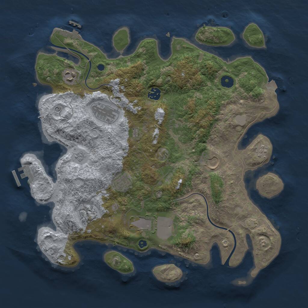 Rust Map: Procedural Map, Size: 3700, Seed: 10610784, 14 Monuments