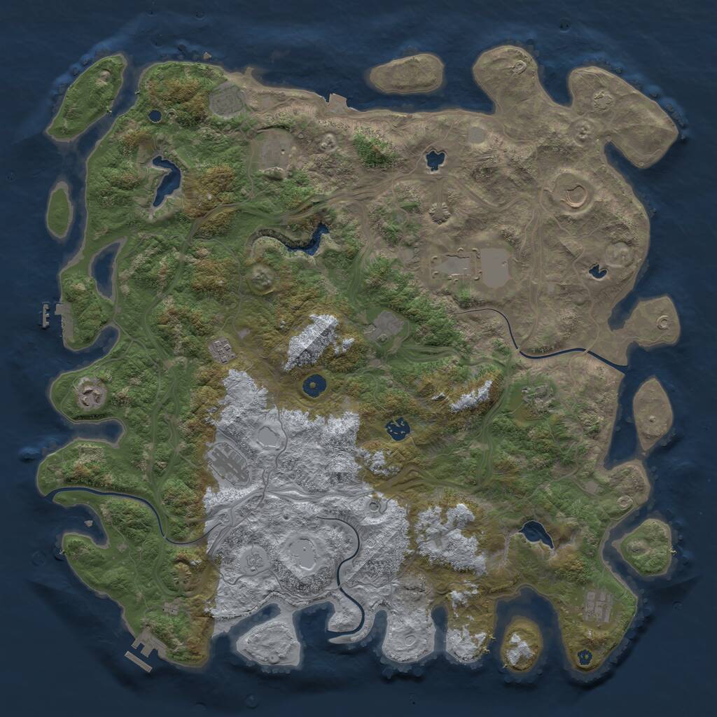 Rust Map: Procedural Map, Size: 4800, Seed: 34614503, 17 Monuments