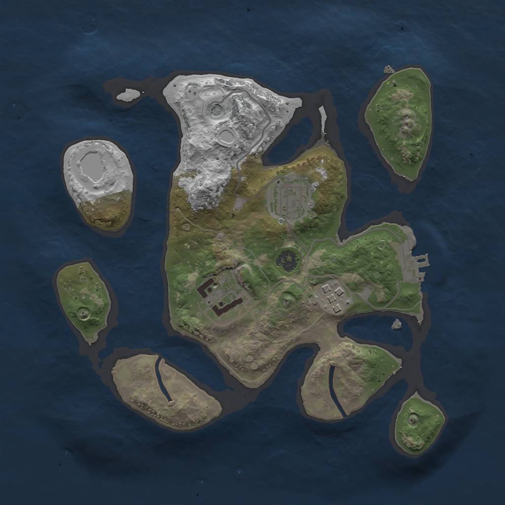 Rust Map: Procedural Map, Size: 2500, Seed: 708874552, 13 Monuments