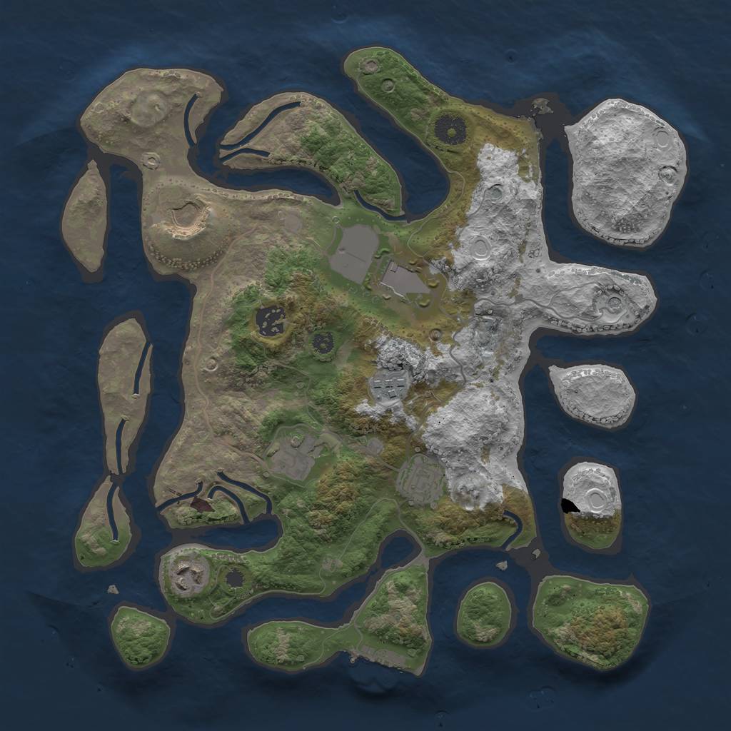 Rust Map: Procedural Map, Size: 3500, Seed: 72000, 17 Monuments