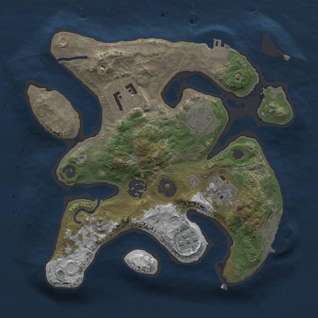 Rust Map: Procedural Map, Size: 2500, Seed: 132123, 15 Monuments