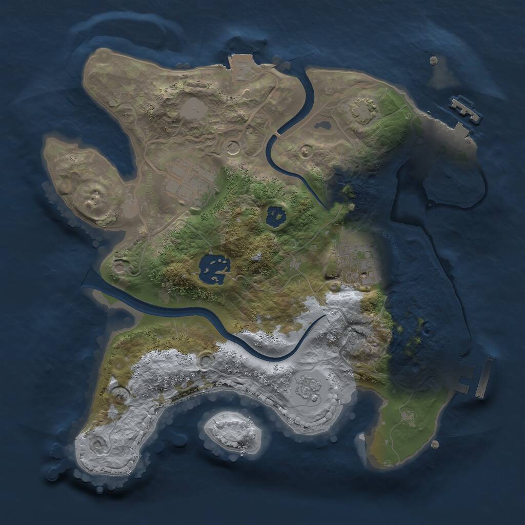 Rust Map: Procedural Map, Size: 2500, Seed: 132123, 9 Monuments