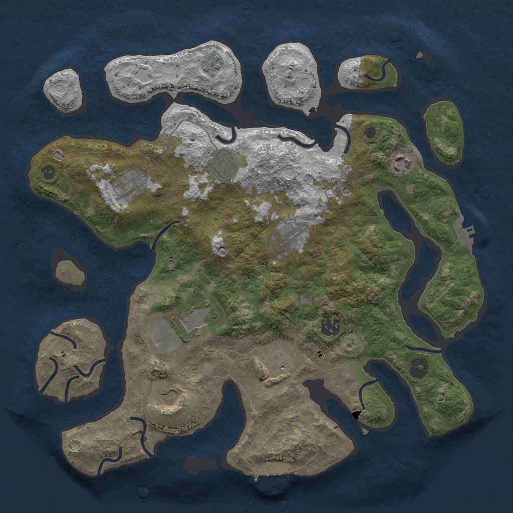 Rust Map: Procedural Map, Size: 3800, Seed: 79, 20 Monuments