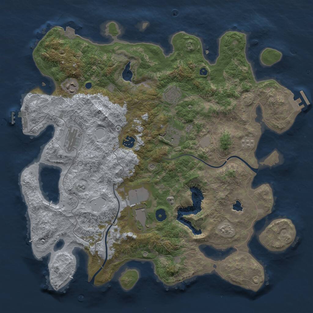 Rust Map: Procedural Map, Size: 4000, Seed: 1683373005, 13 Monuments