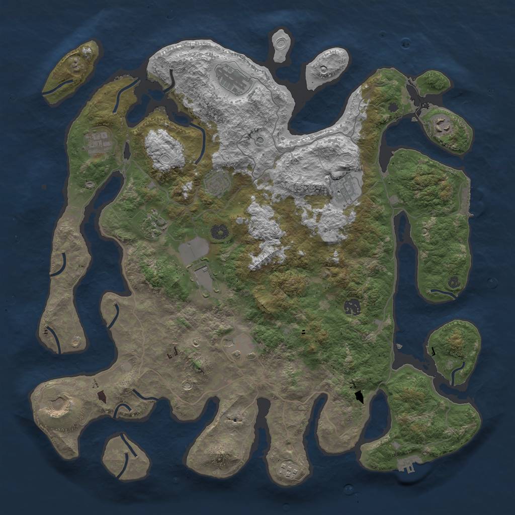 Rust Map: Procedural Map, Size: 4500, Seed: 932782, 22 Monuments