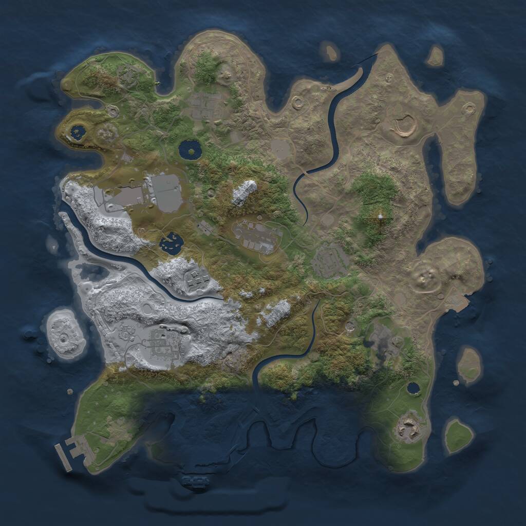 Rust Map: Procedural Map, Size: 3565, Seed: 861, 16 Monuments