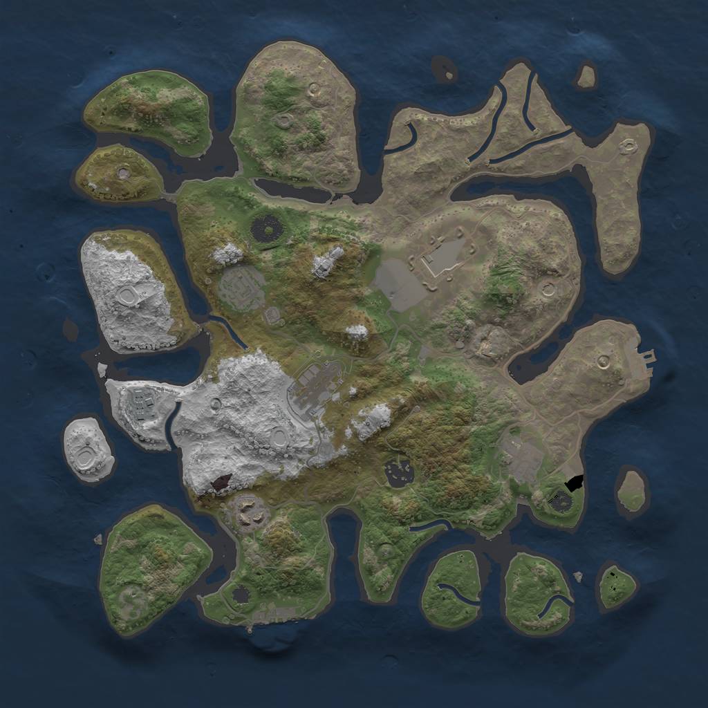 Rust Map: Procedural Map, Size: 3565, Seed: 861, 18 Monuments