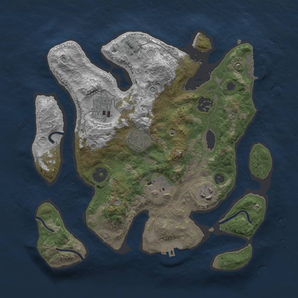 Rust Map: Procedural Map, Size: 3000, Seed: 1314237340, 16 Monuments