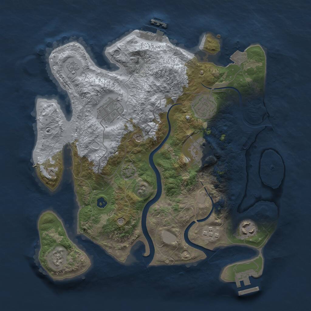 Rust Map: Procedural Map, Size: 3000, Seed: 1314237340, 11 Monuments