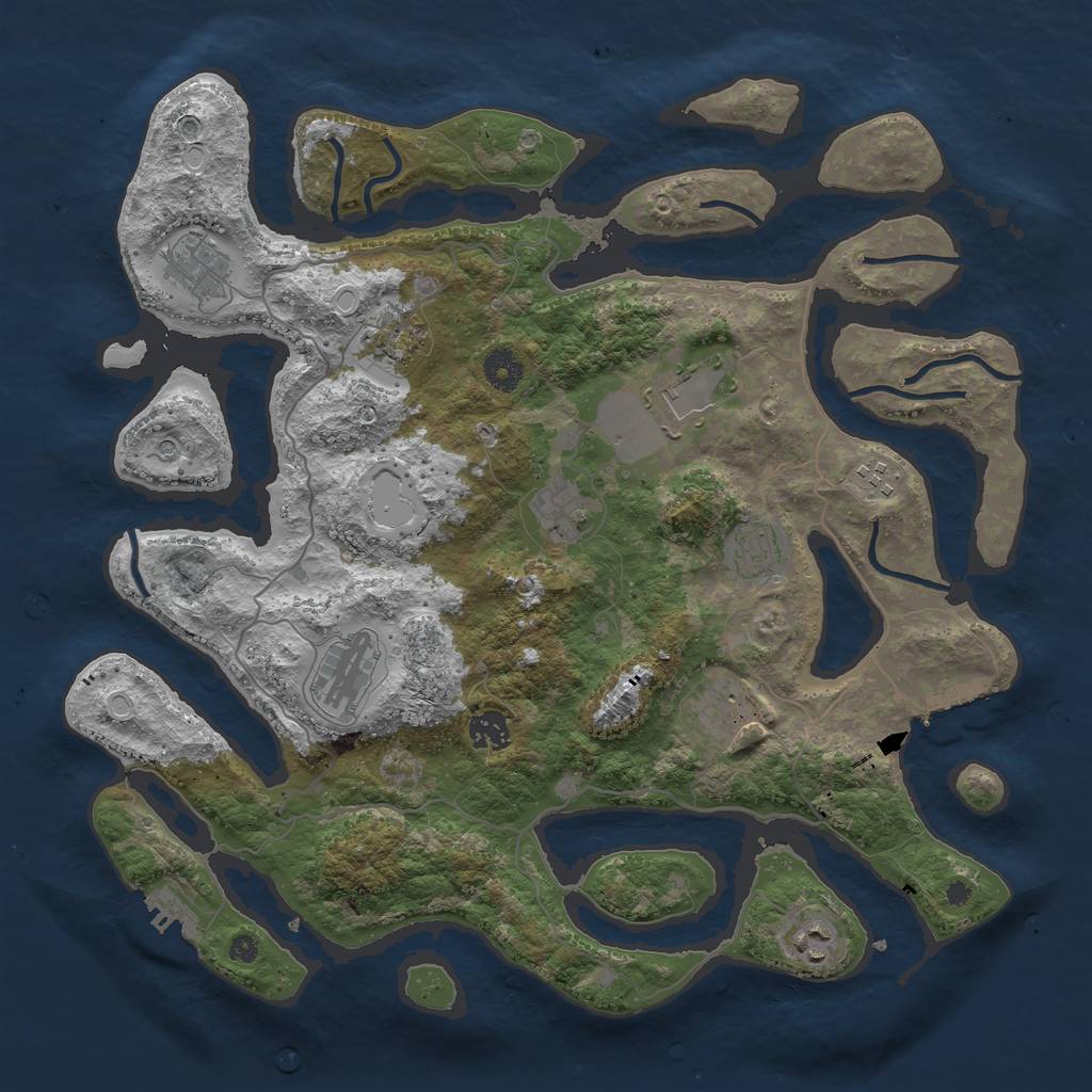 Rust Map: Procedural Map, Size: 4000, Seed: 1108768278, 21 Monuments