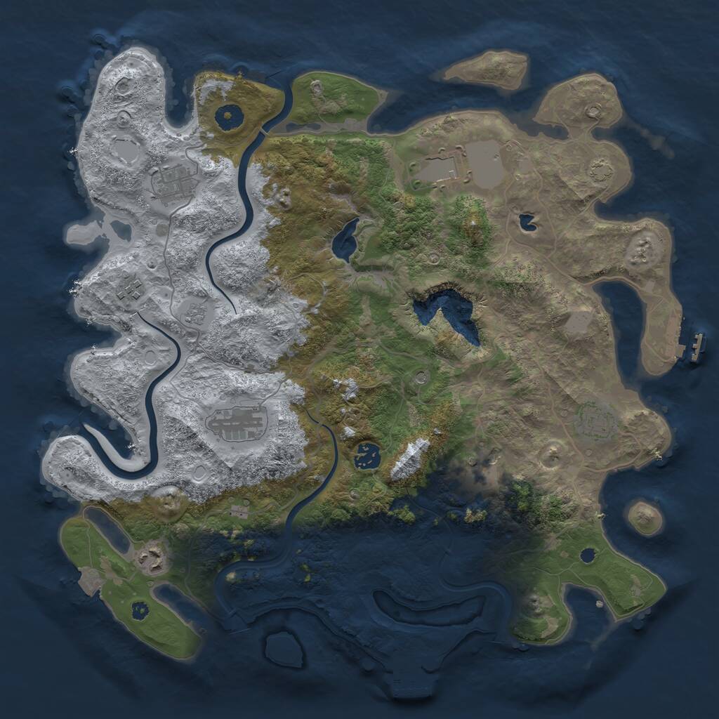 Rust Map: Procedural Map, Size: 4000, Seed: 1108768278, 14 Monuments