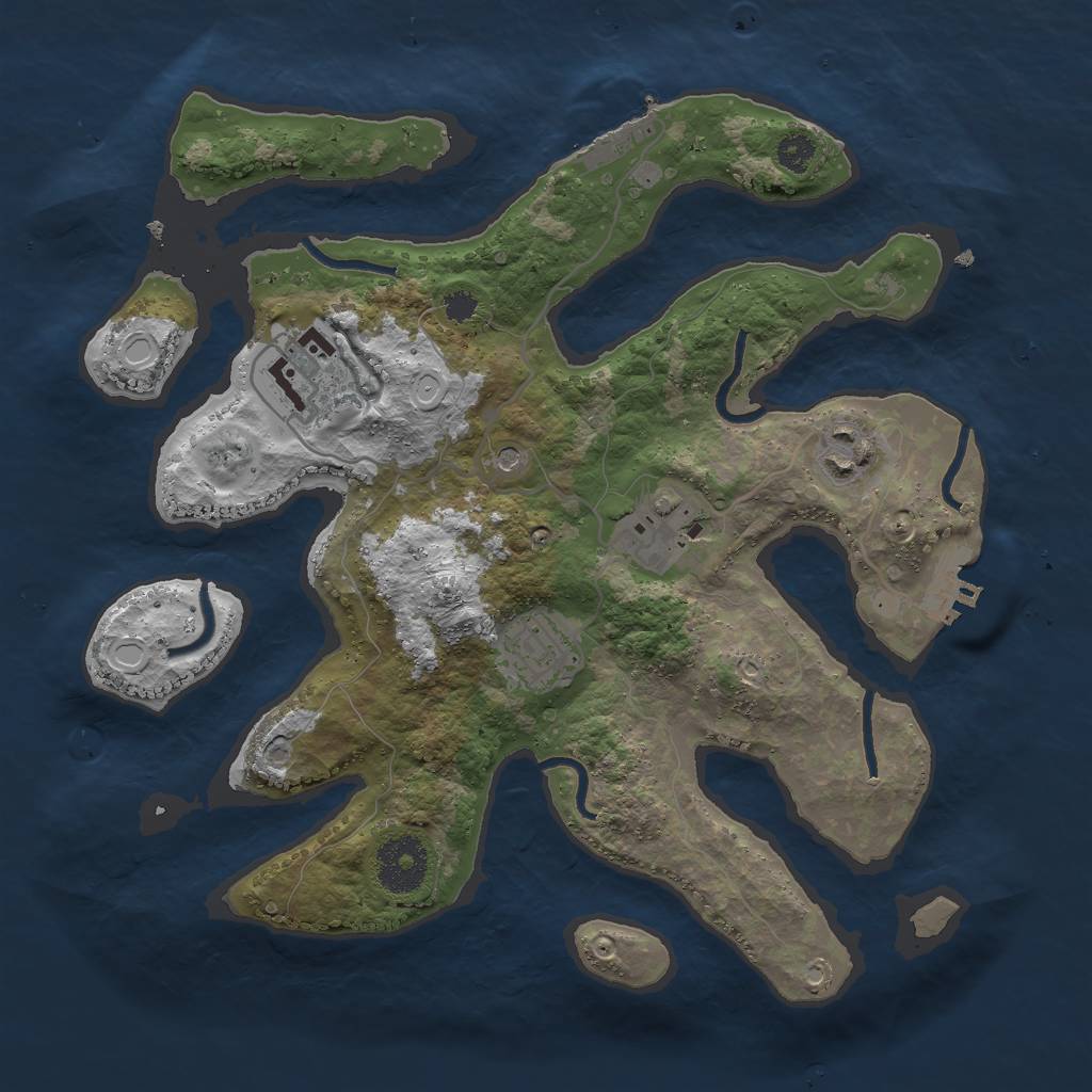 Rust Map: Procedural Map, Size: 3000, Seed: 31076, 15 Monuments