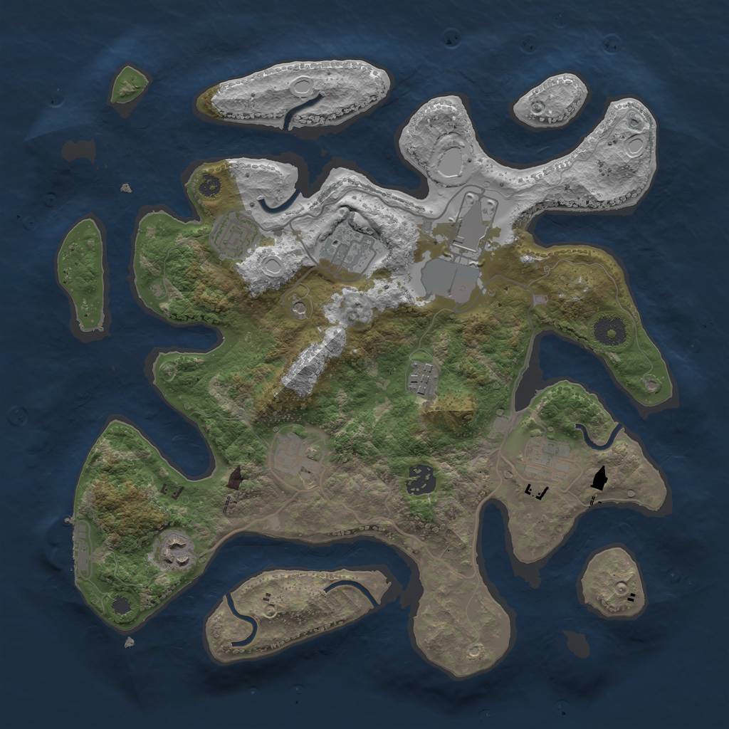 Rust Map: Procedural Map, Size: 3500, Seed: 32779248, 18 Monuments