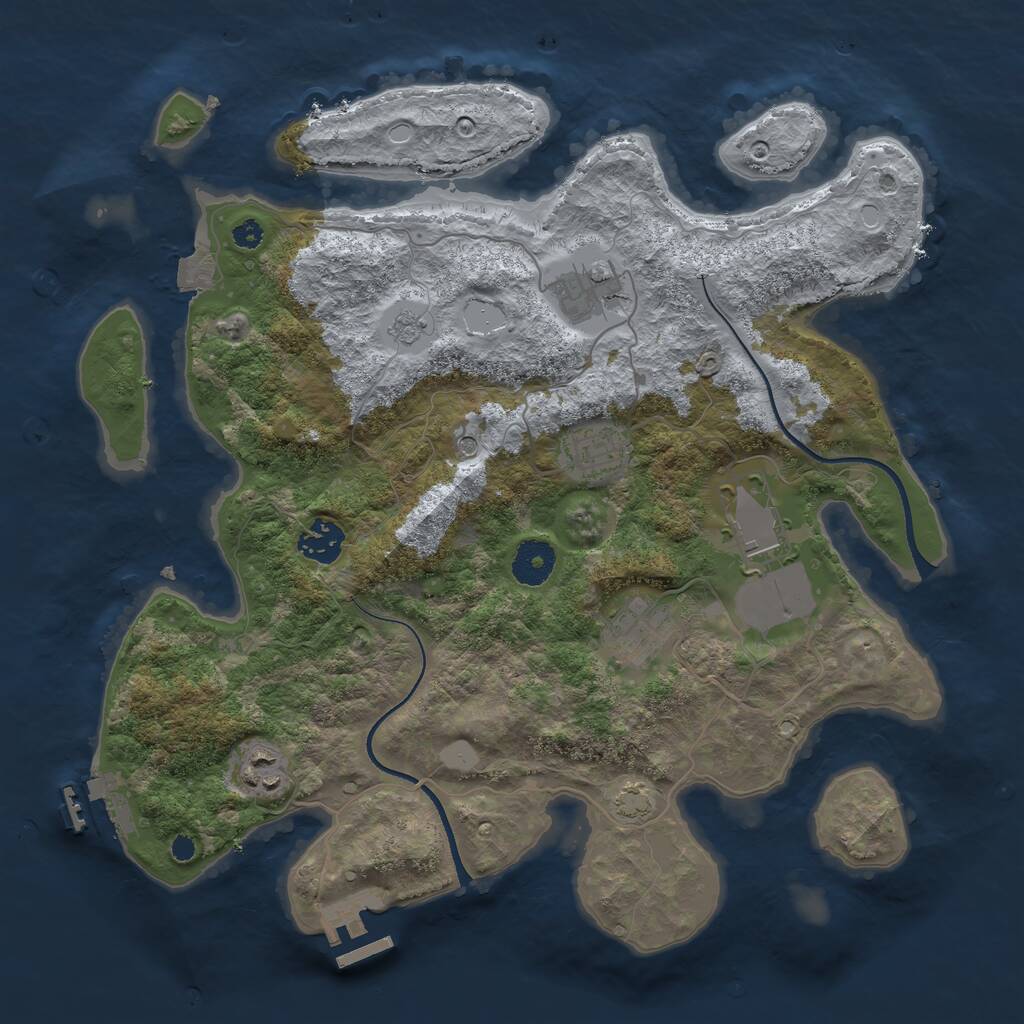 Rust Map: Procedural Map, Size: 3500, Seed: 32779248, 12 Monuments