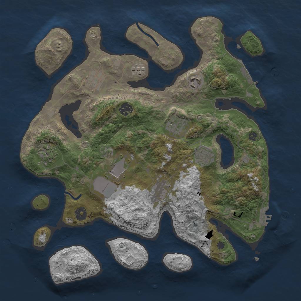 Rust Map: Procedural Map, Size: 3500, Seed: 109319587, 19 Monuments