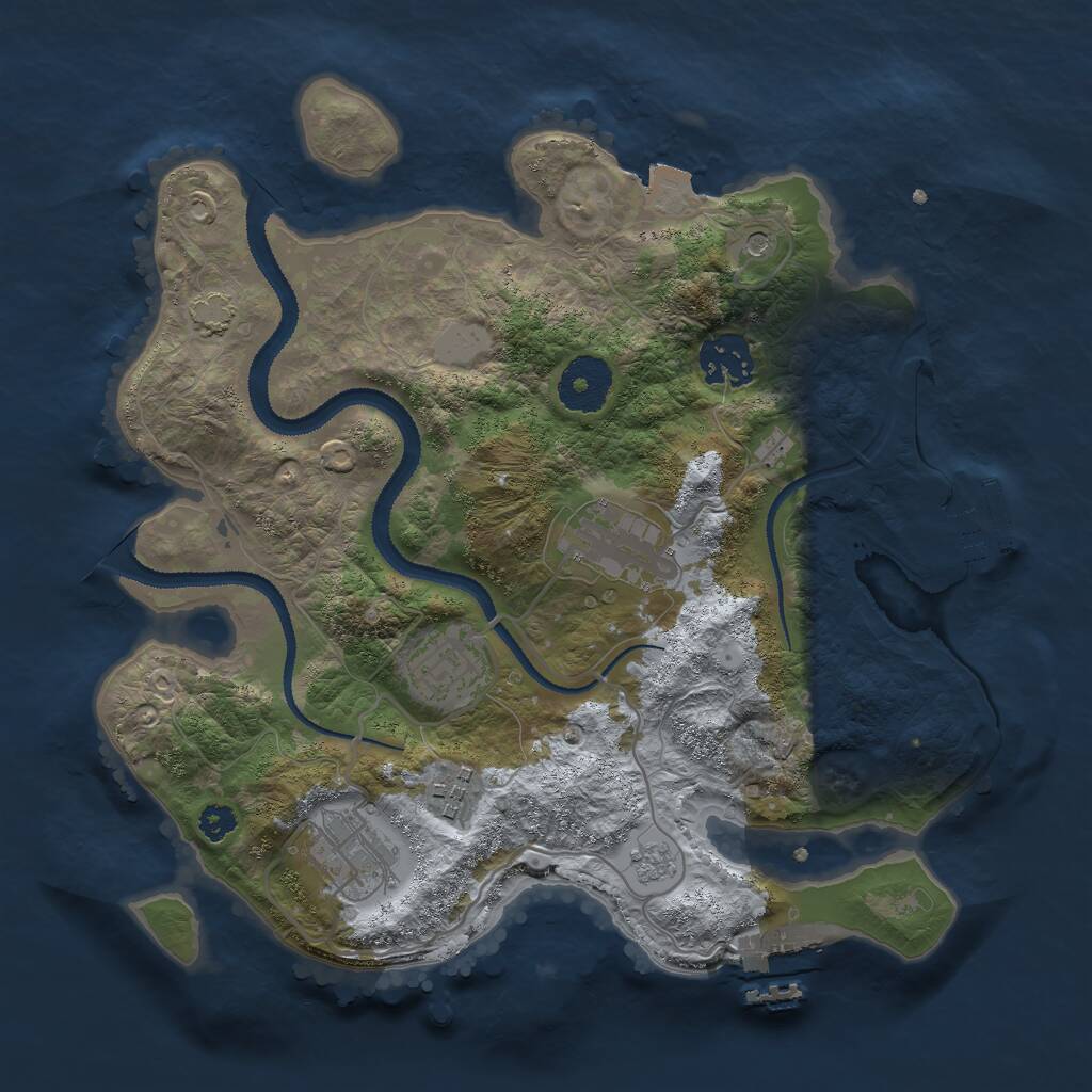 Rust Map: Procedural Map, Size: 3000, Seed: 582490981, 11 Monuments