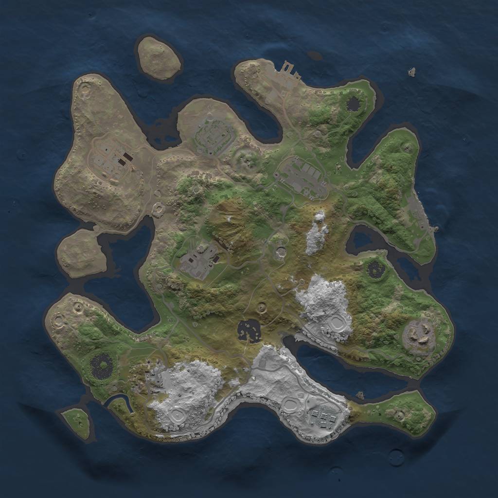 Rust Map: Procedural Map, Size: 3000, Seed: 582490981, 19 Monuments