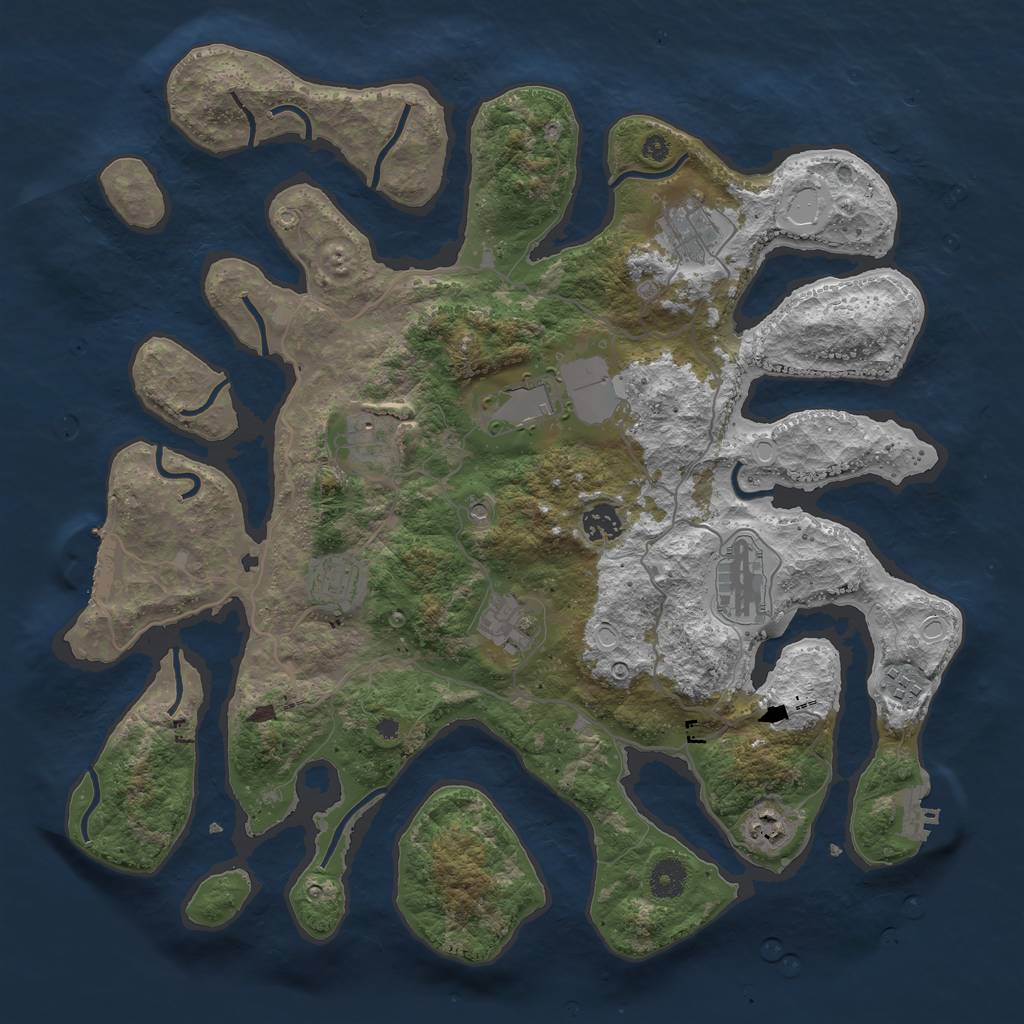 Rust Map: Procedural Map, Size: 4000, Seed: 70188404, 20 Monuments
