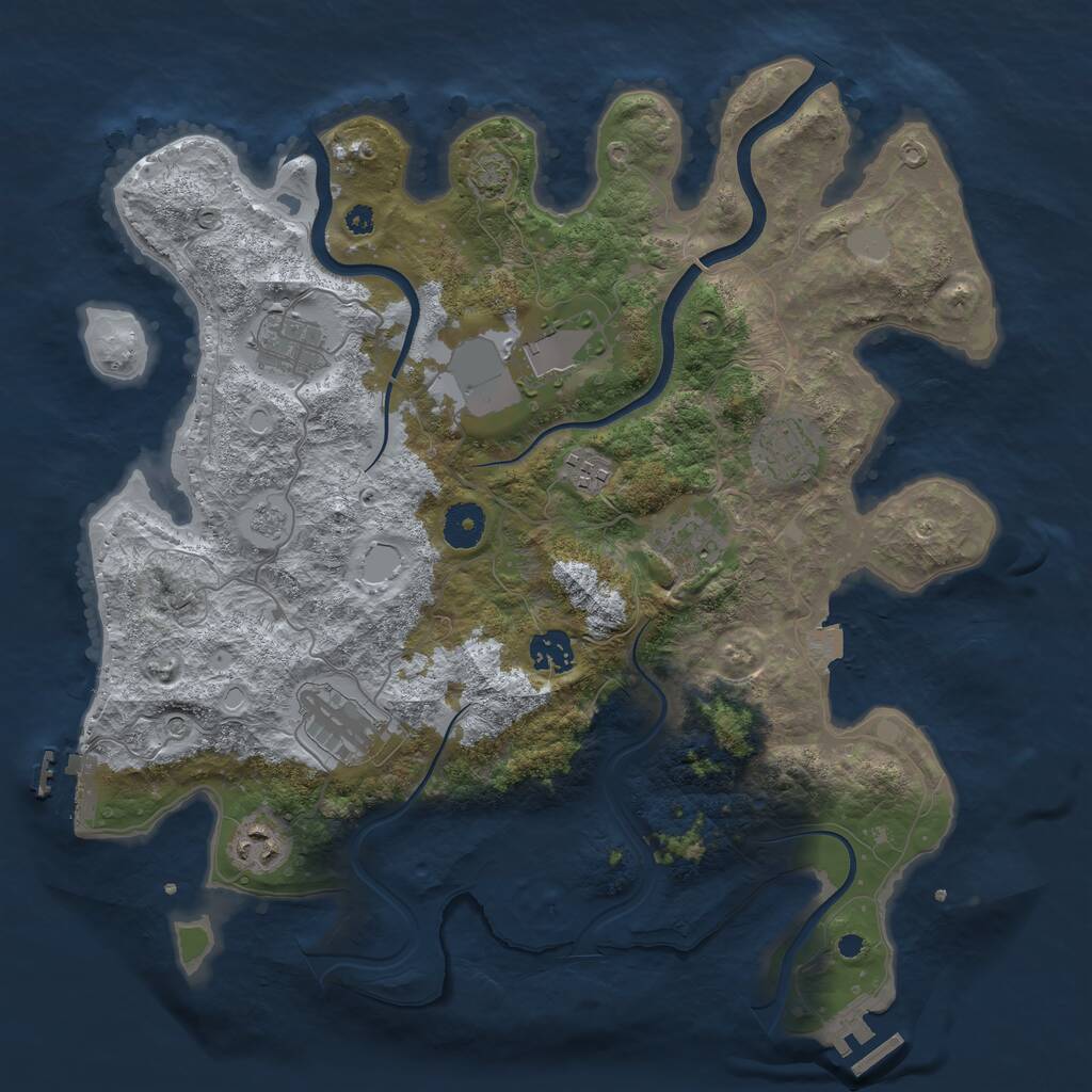 Rust Map: Procedural Map, Size: 3700, Seed: 510109718, 14 Monuments