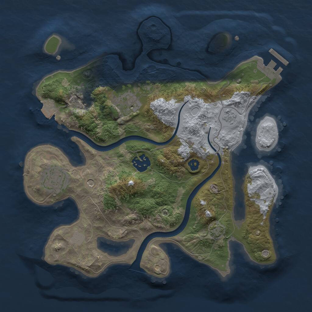 Rust Map: Procedural Map, Size: 2750, Seed: 799, 8 Monuments