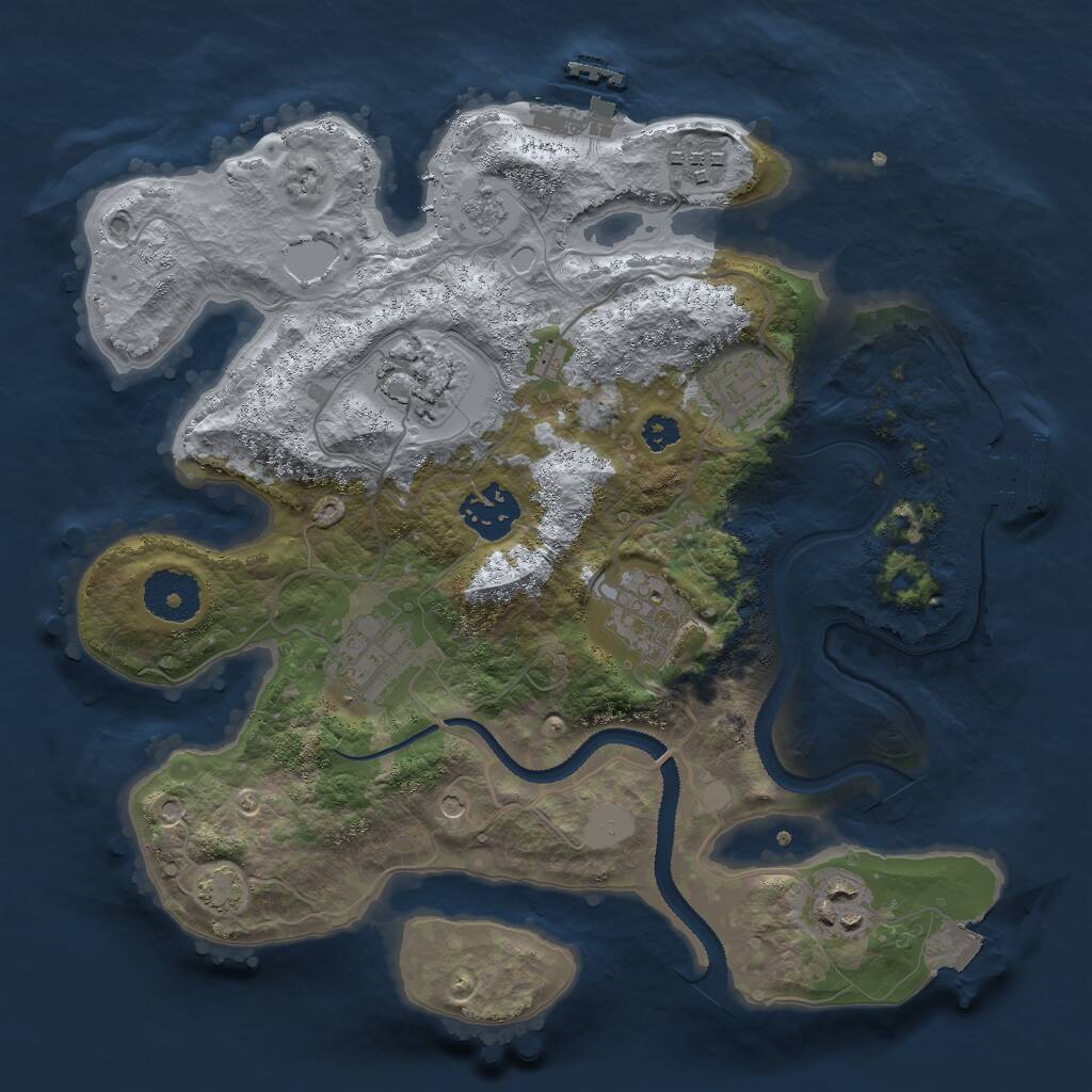 Rust Map: Procedural Map, Size: 3000, Seed: 180712, 13 Monuments