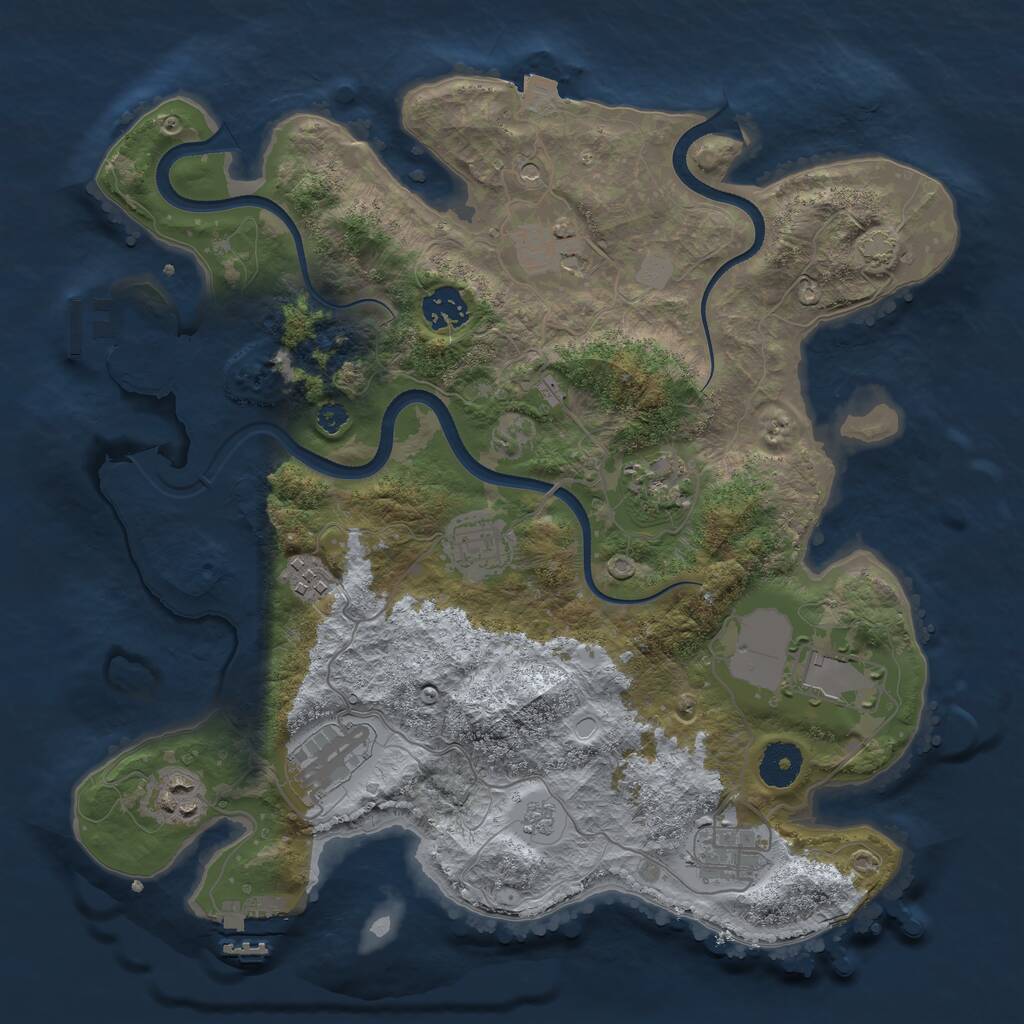 Rust Map: Procedural Map, Size: 3500, Seed: 13114, 15 Monuments