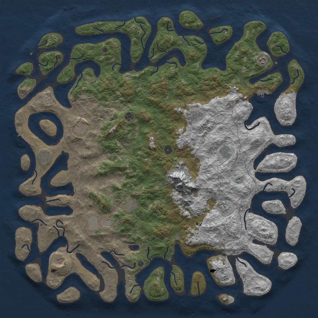 Rust Map: Procedural Map, Size: 6000, Seed: 241, 22 Monuments