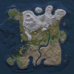 Thumbnail Rust Map: Procedural Map, Size: 3333, Seed: 1, 14 Monuments