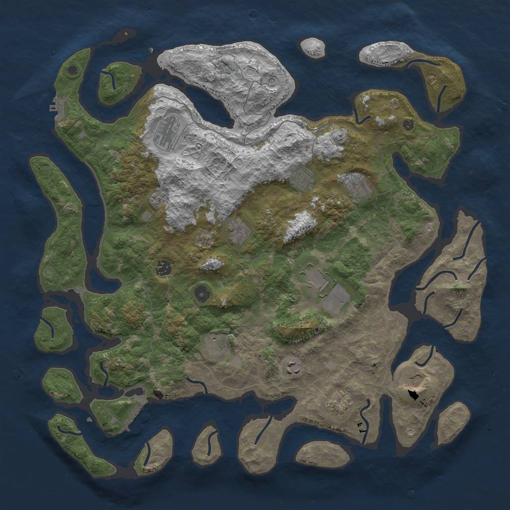 Rust Map: Procedural Map, Size: 4800, Seed: 24570, 22 Monuments