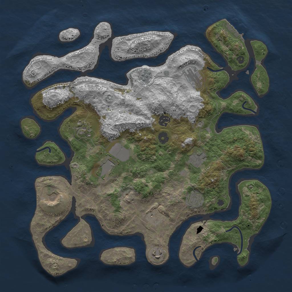 Rust Map: Procedural Map, Size: 3900, Seed: 25840, 20 Monuments