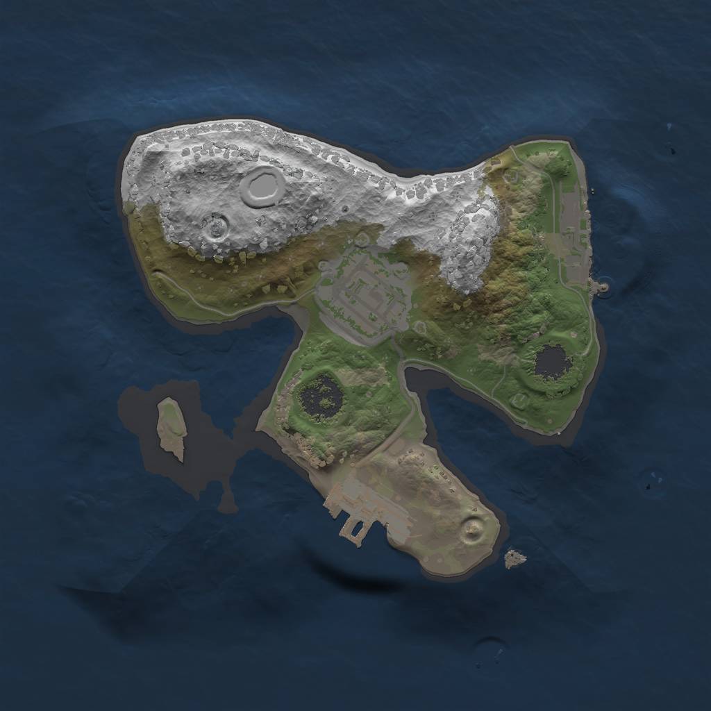 Rust Map: Procedural Map, Size: 1750, Seed: 1234, 9 Monuments