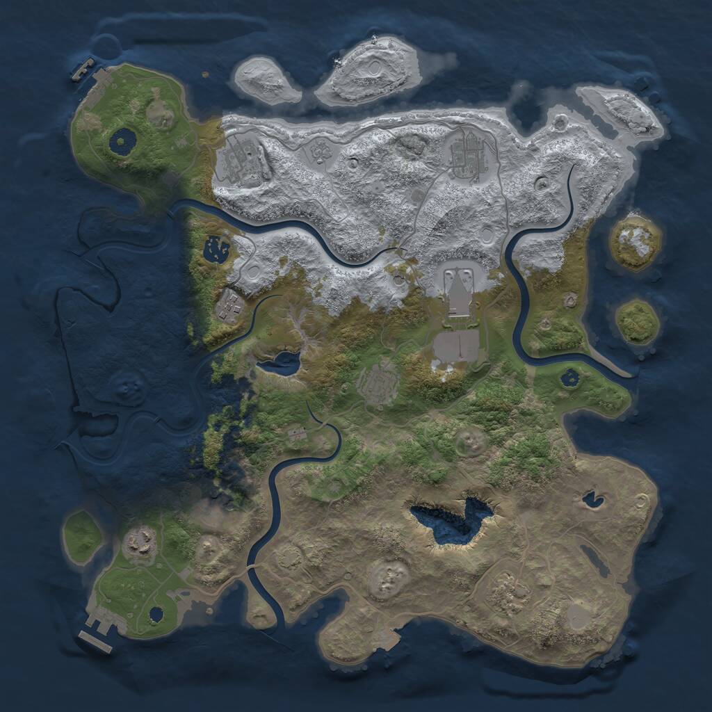 Rust Map: Procedural Map, Size: 4000, Seed: 1761172568, 15 Monuments