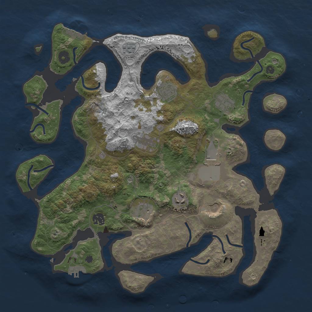 Rust Map: Procedural Map, Size: 3800, Seed: 23429, 20 Monuments