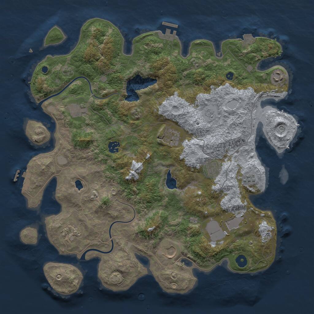 Rust Map: Procedural Map, Size: 4000, Seed: 224343983, 15 Monuments