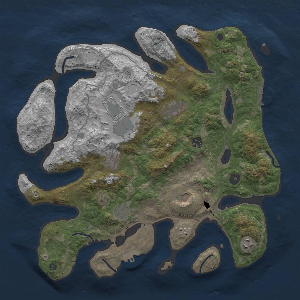 Rust Map: Procedural Map, Size: 4000, Seed: 342631, 19 Monuments