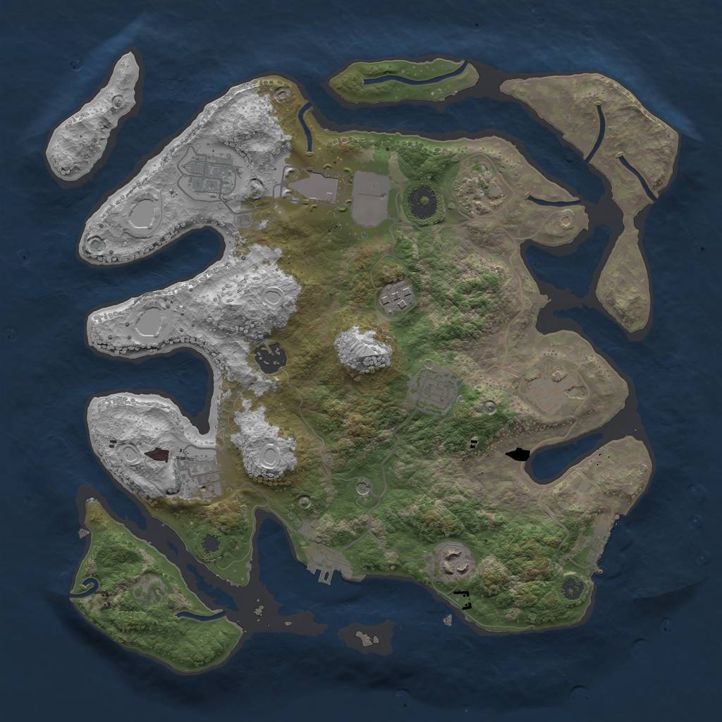 Rust Map: Procedural Map, Size: 3500, Seed: 19960610, 20 Monuments