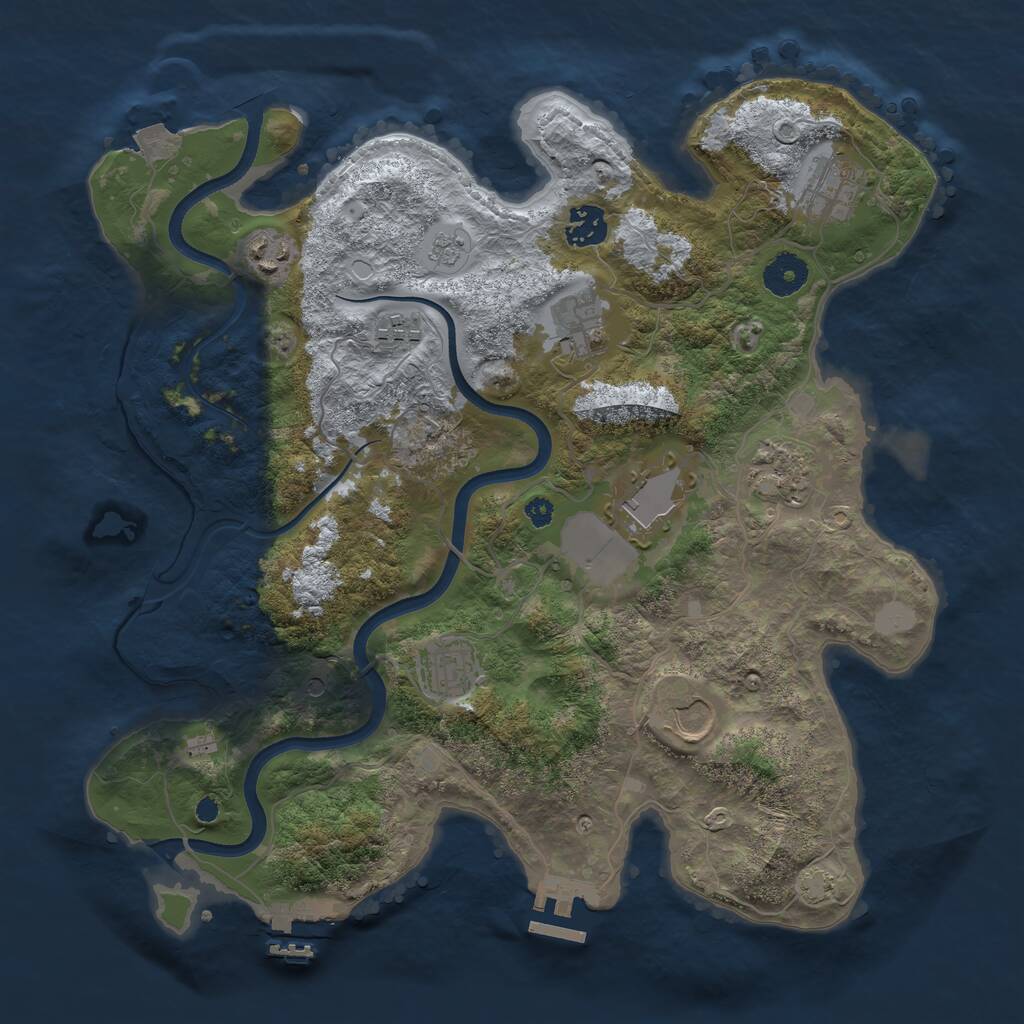 Rust Map: Procedural Map, Size: 3600, Seed: 324820457, 15 Monuments